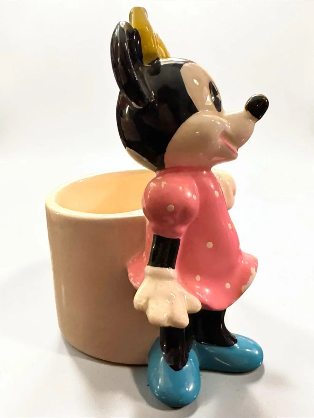 Vintage Walt Disney Productions Minnie Mouse Small Ceramic Planter Japan